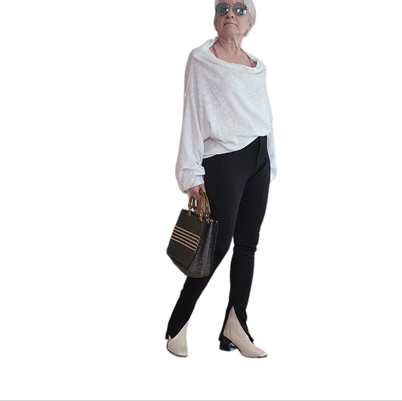 Alexander Wang Zippered Hem Stretch Office Outing Leggings sz 8 black - Picture 10 of 10